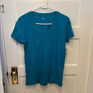 GAP Women's Blue V-Neck Top